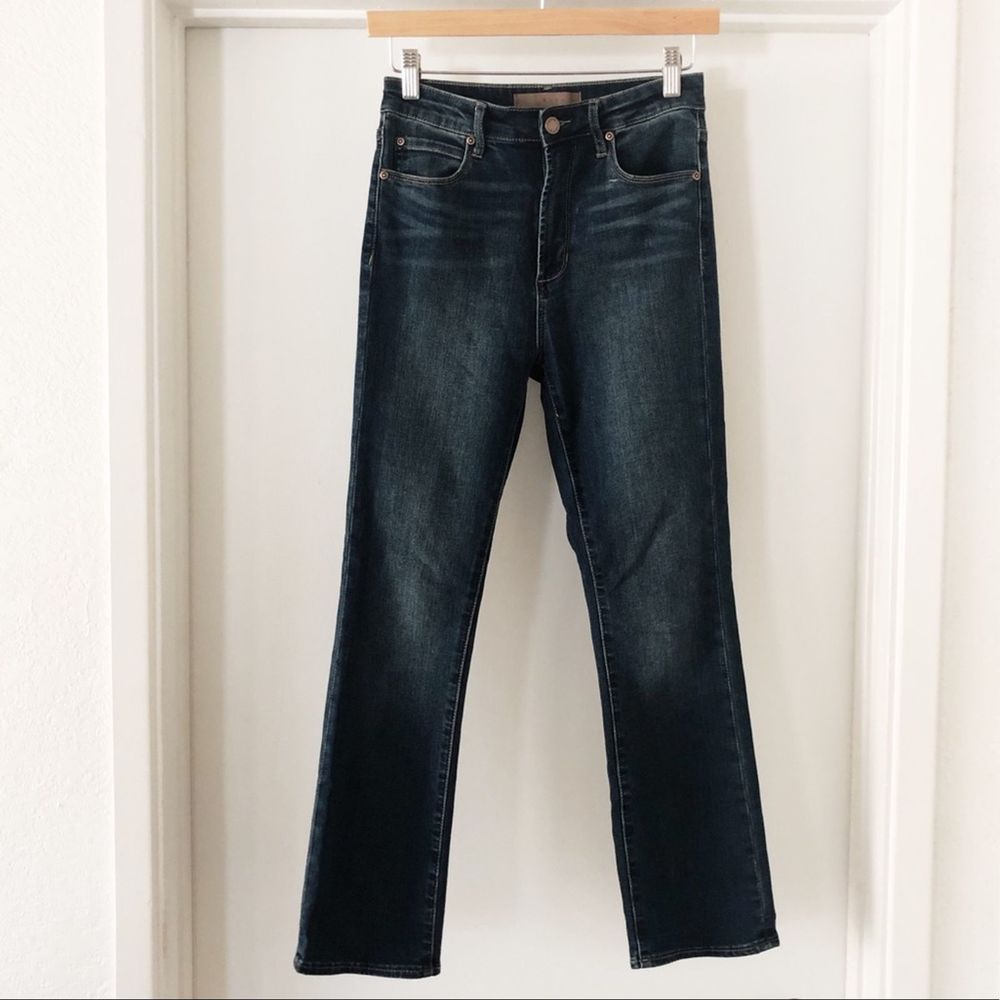 leith | high rise crop flare denim blue jeans